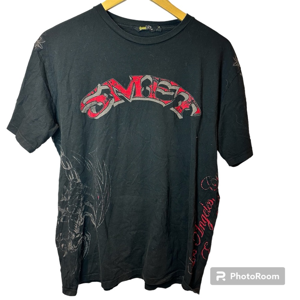 Smet by Christian Audigier Black Tee Size Large‎